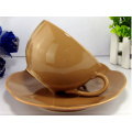 KC-2589 Haonai big volume ceramic coffee set, ceramic coffee cup with saucer